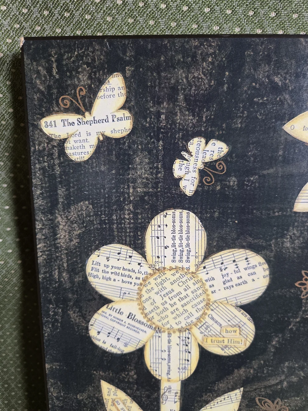 Music Sheet Flower Wall Art With Faith Based Sayings